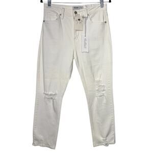 NWT Just Black Distressed High Rise Ankle Denim Jeans‎ Size 28 White